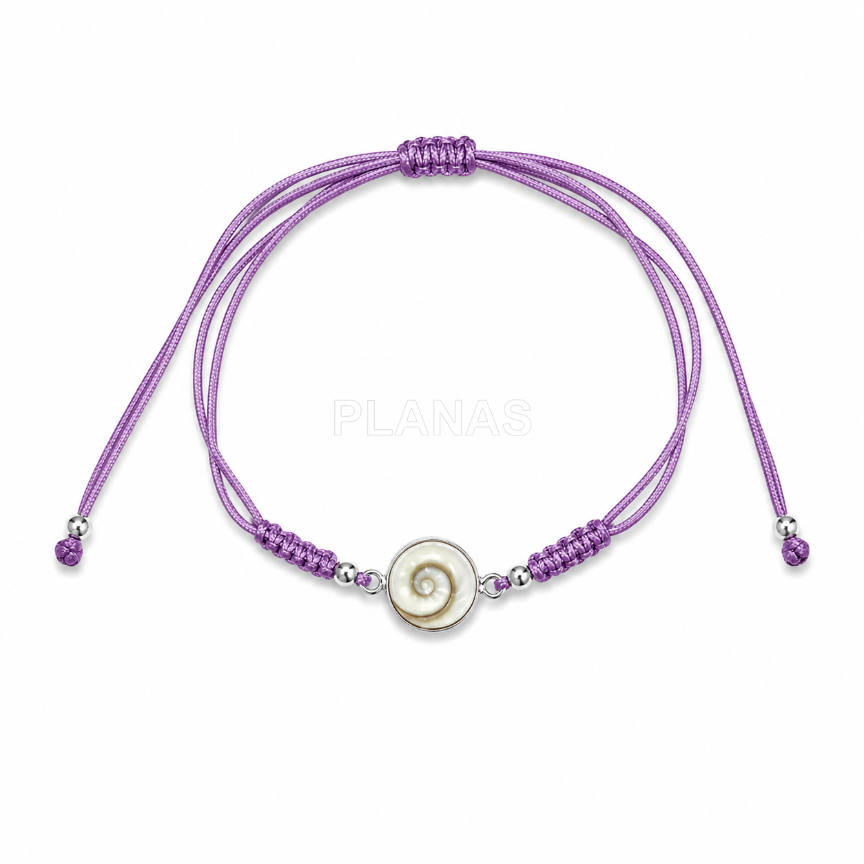 Pulsera macramé en Plata de ley y Chiva. 