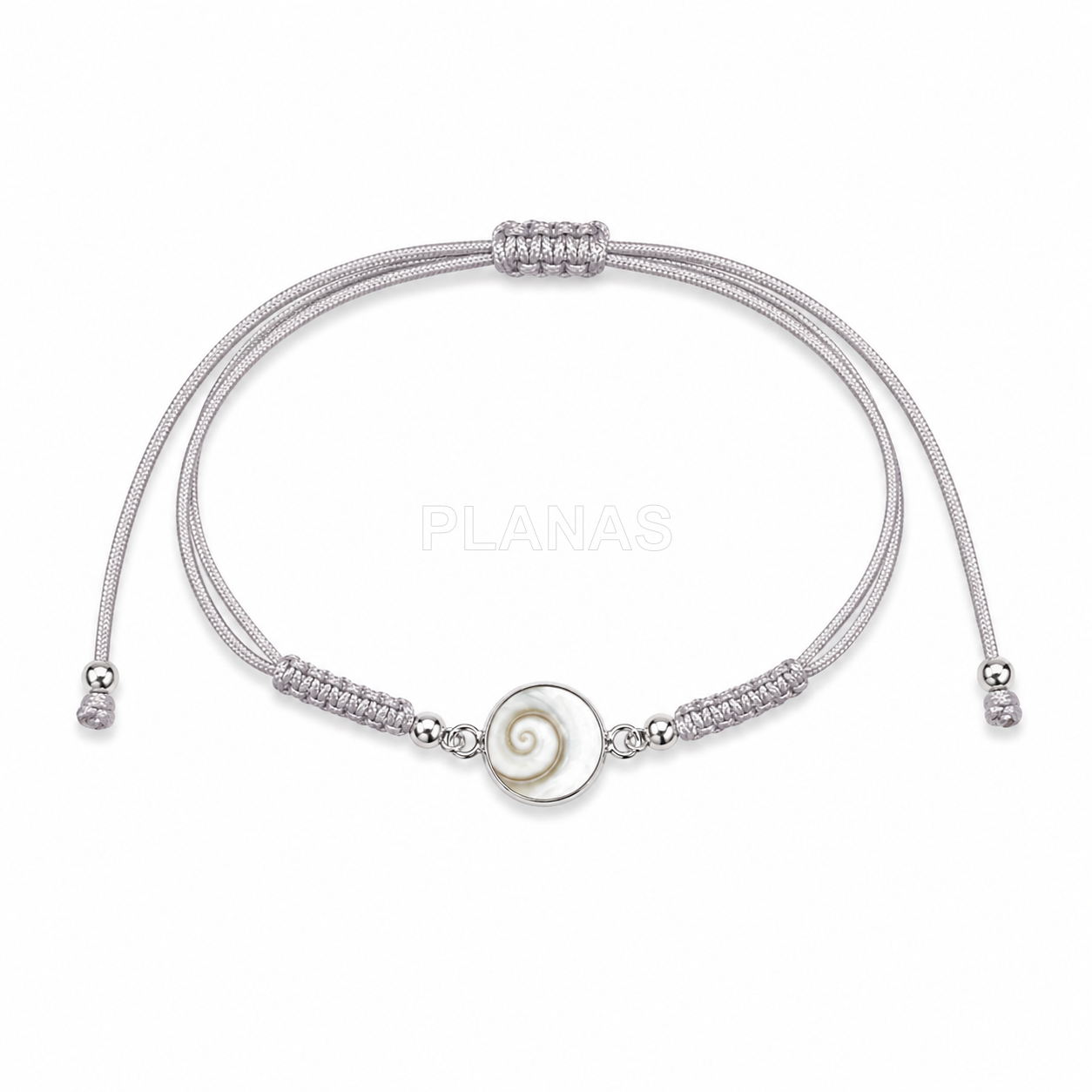 Pulsera macramé en Plata de ley y Chiva. 