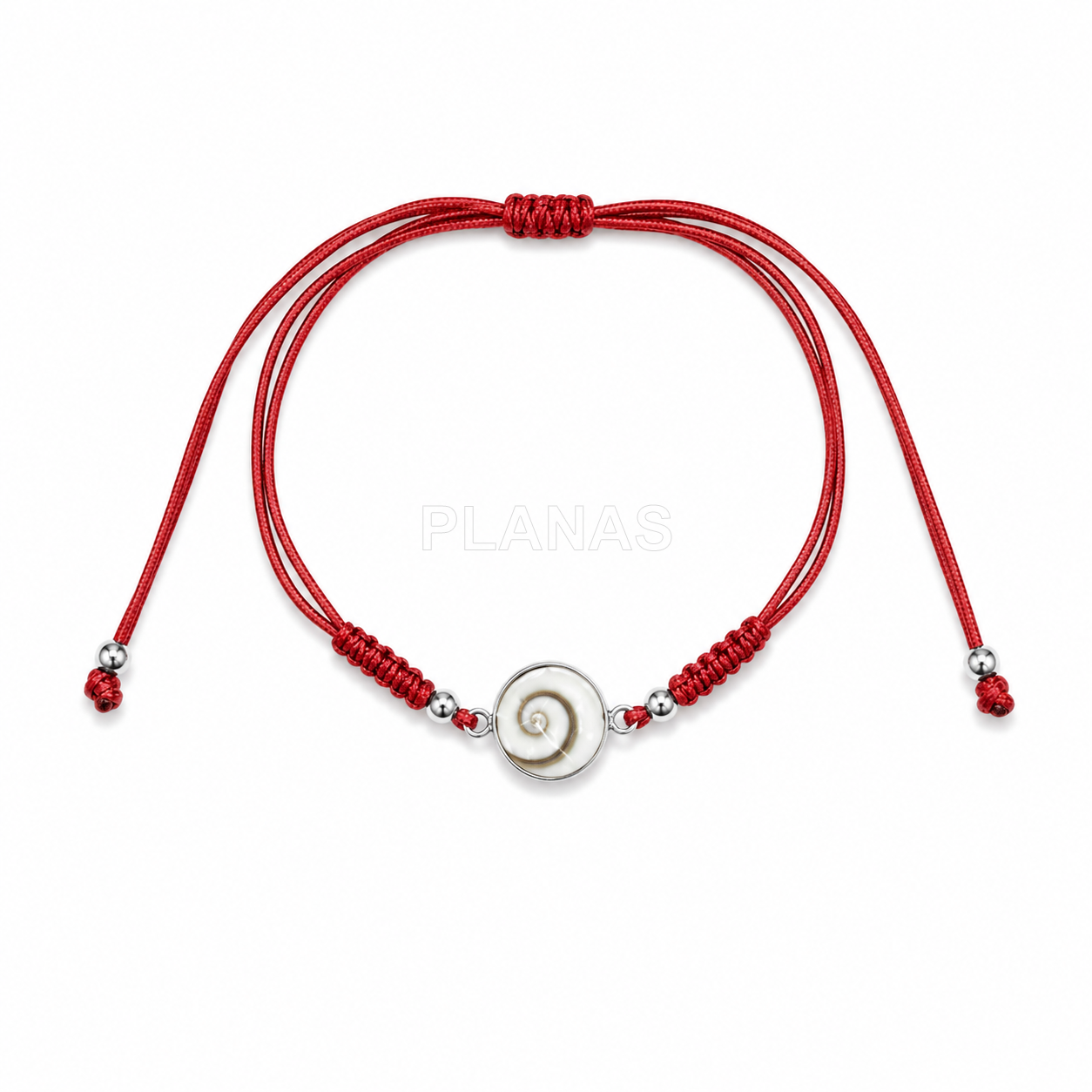 Pulsera macramé en Plata de ley y Chiva. 