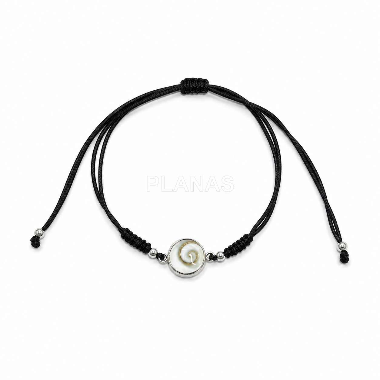 Pulsera macramé en Plata de ley y Chiva. 