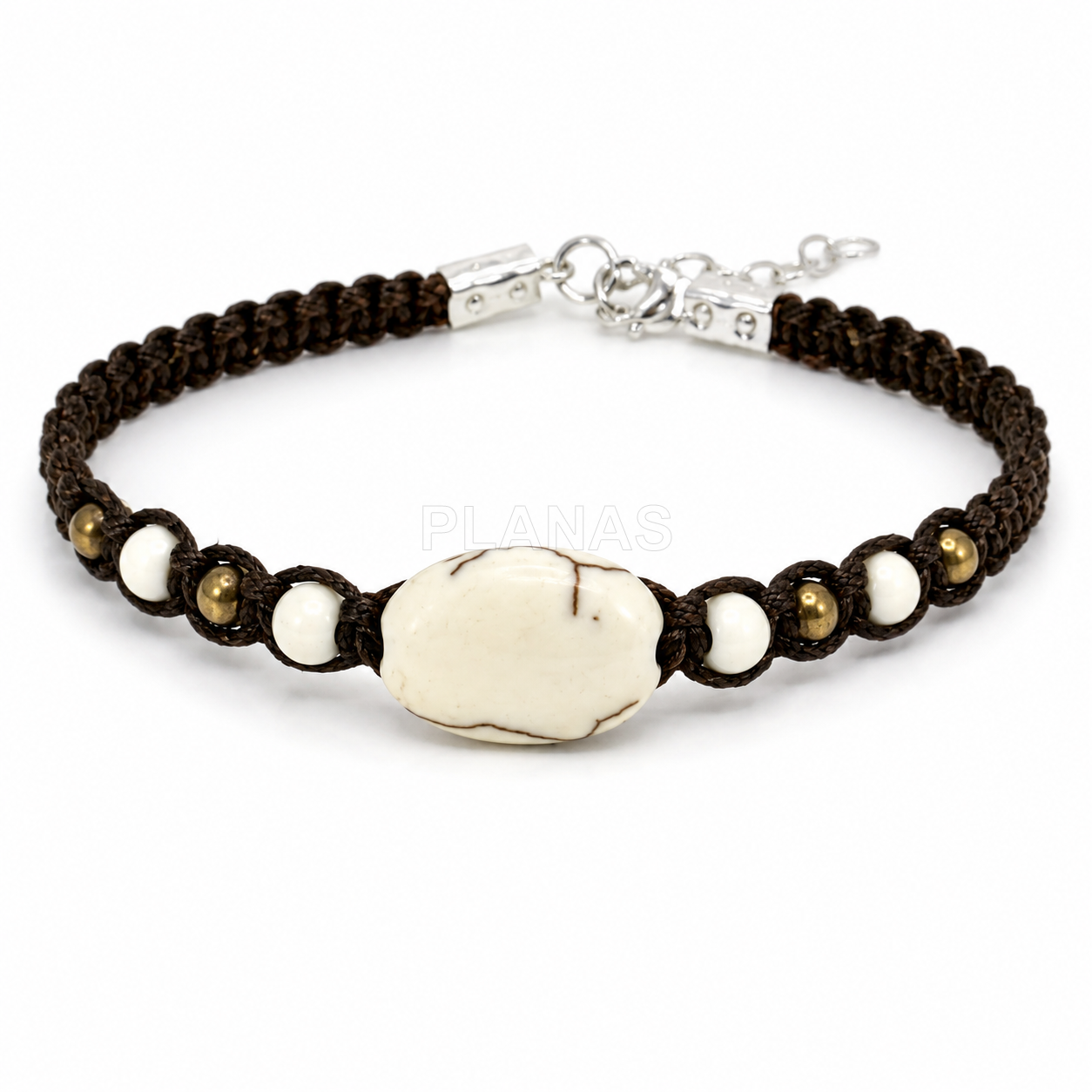 Pulsera en plata de ley y semilla.  