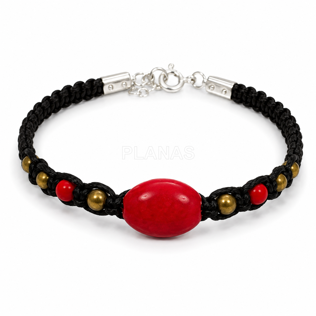 Pulsera en plata de ley y semilla.  