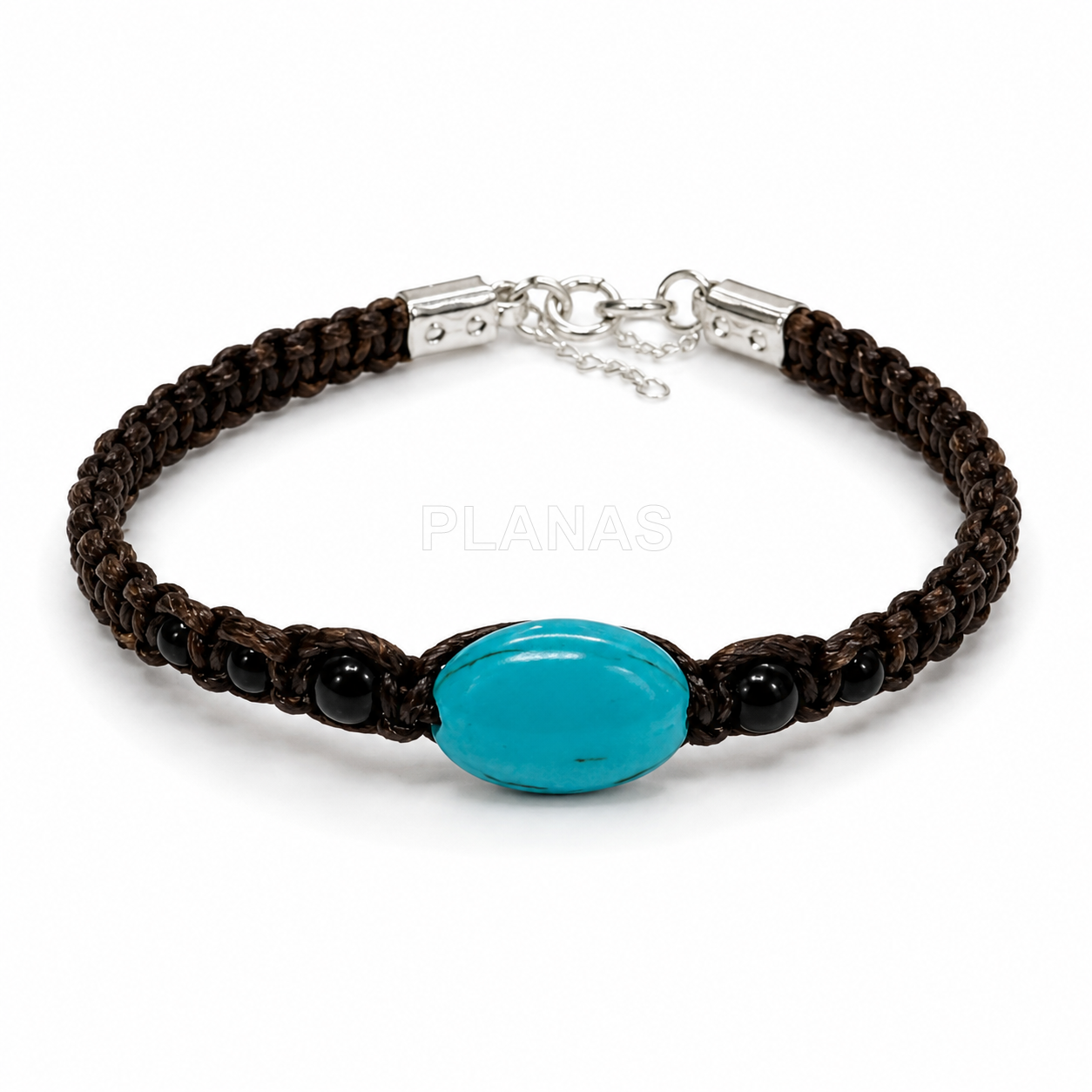 Pulsera en plata de ley y semilla.  