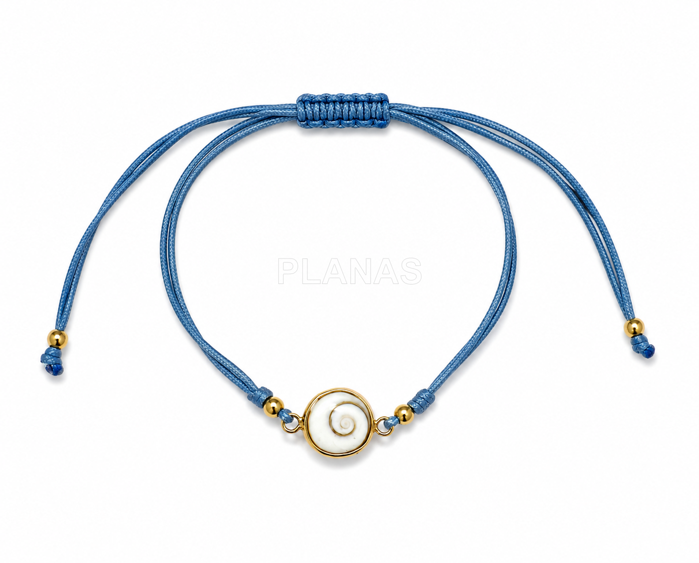 Pulseira de macramê em prata de lei com banho de ouro e desenho de shiva.  