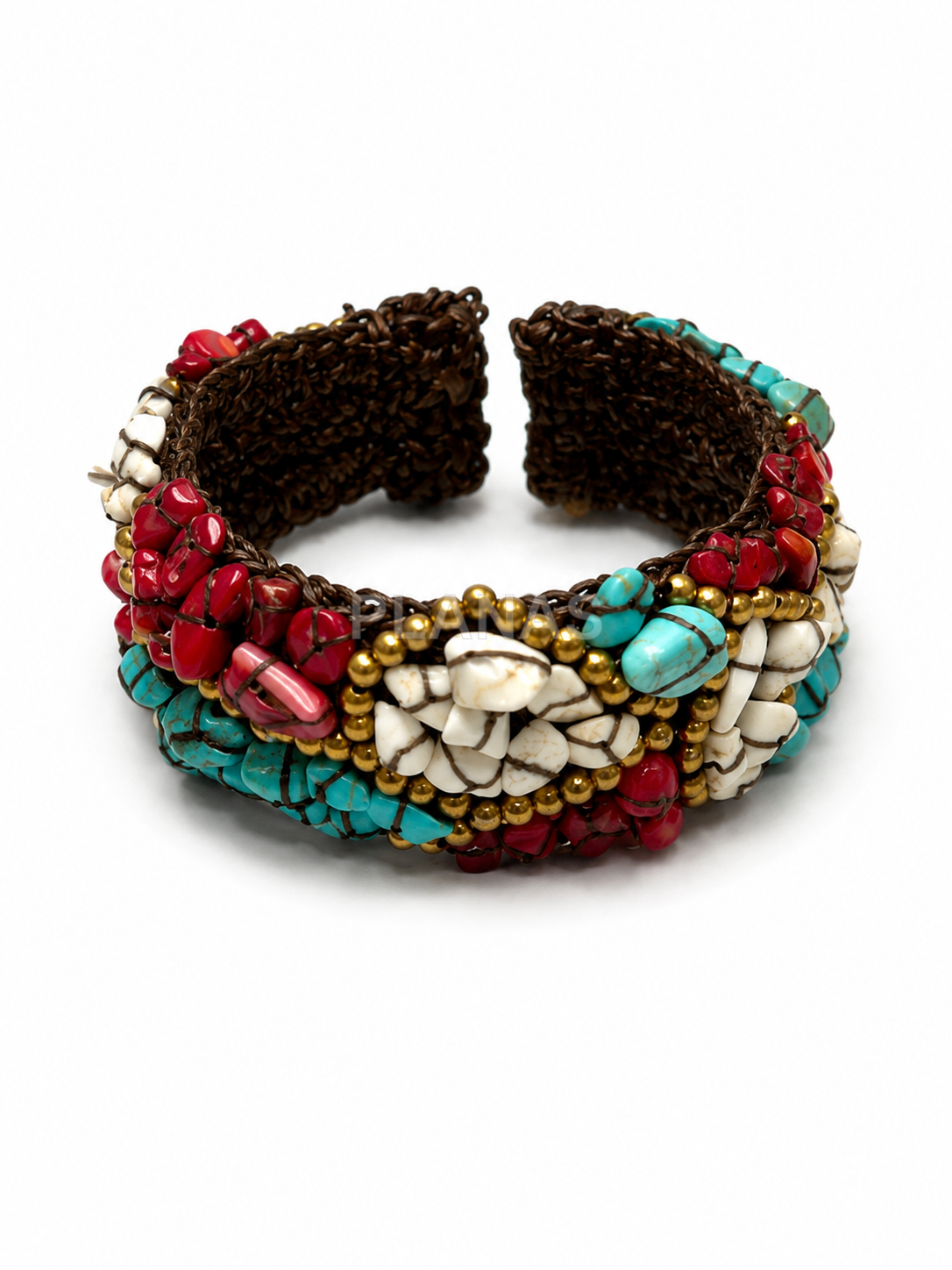 Pulseira de crochê feita à mão.