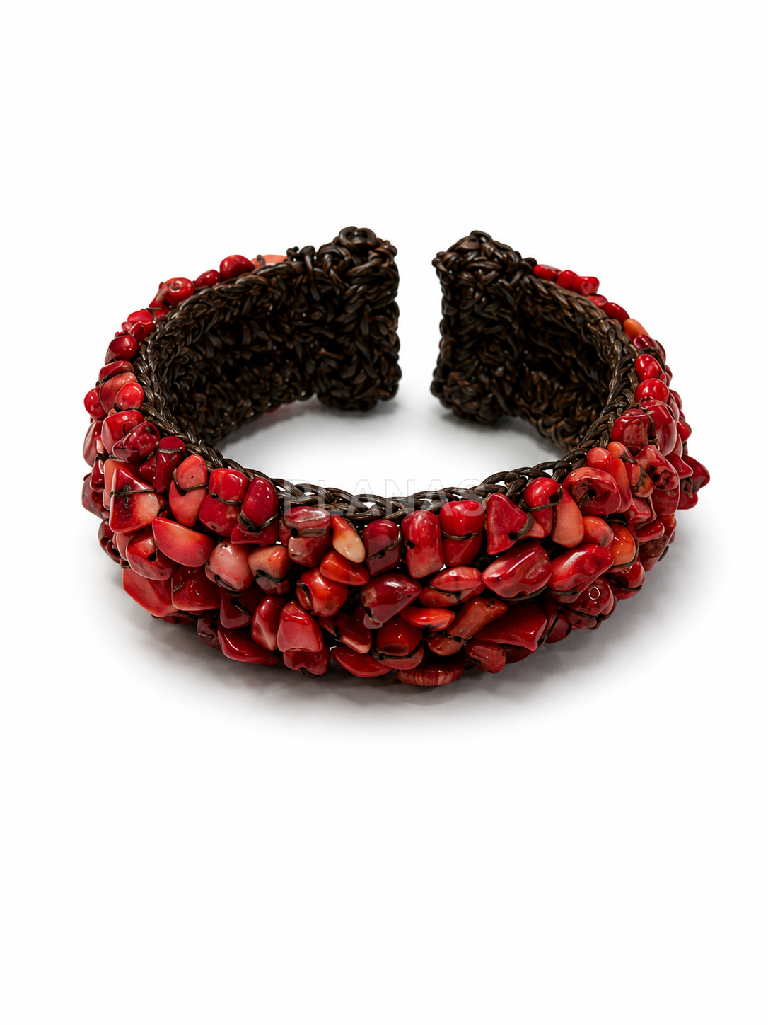 Pulseira de crochê feita à mão.