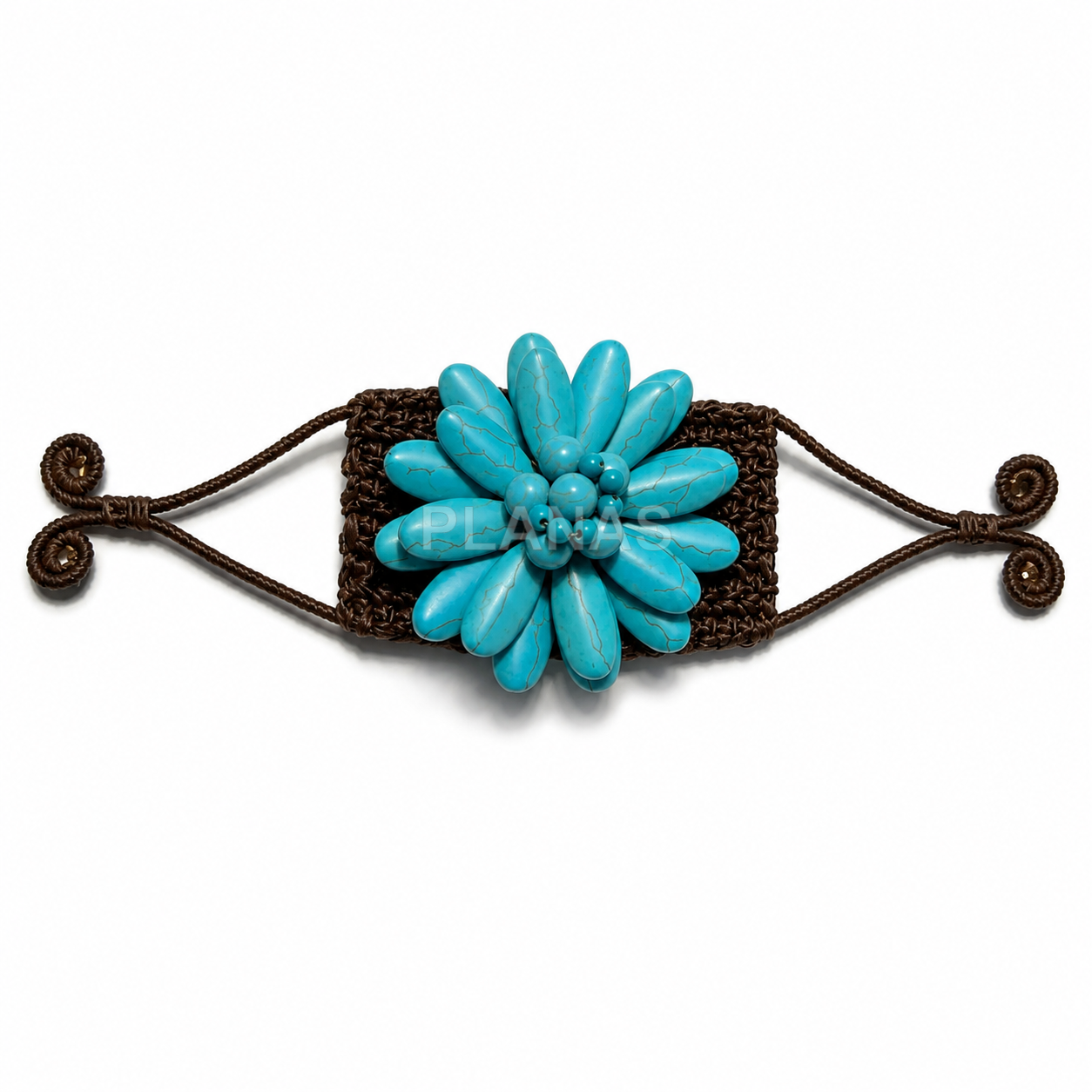 Pulsera rigida de ganchillo hecha a mano.