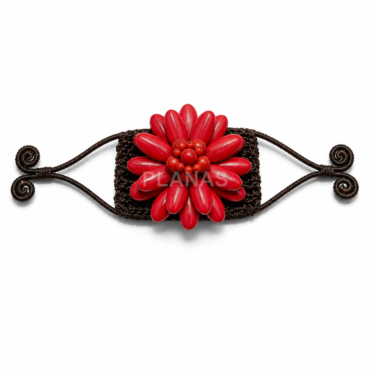 Pulsera rigida de ganchillo hecha a mano.