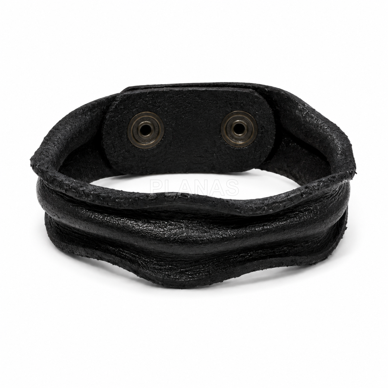 Pulsera de Piel, 20mm de ancho y arrugado.