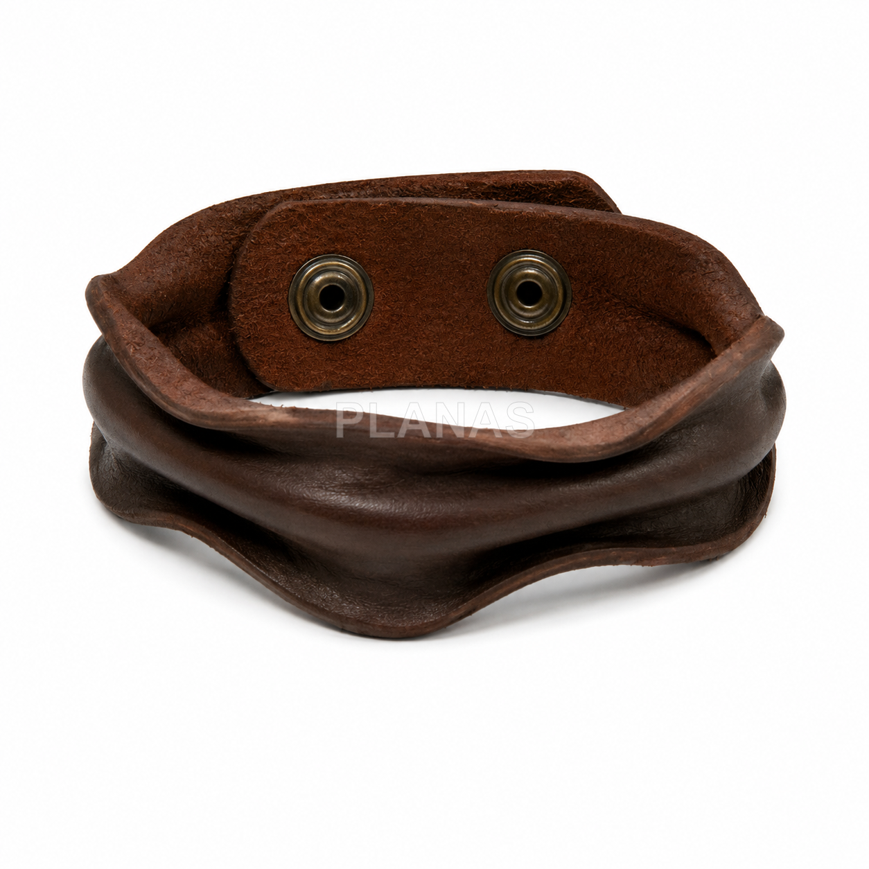Pulsera de Piel, 20mm de ancho y arrugado.