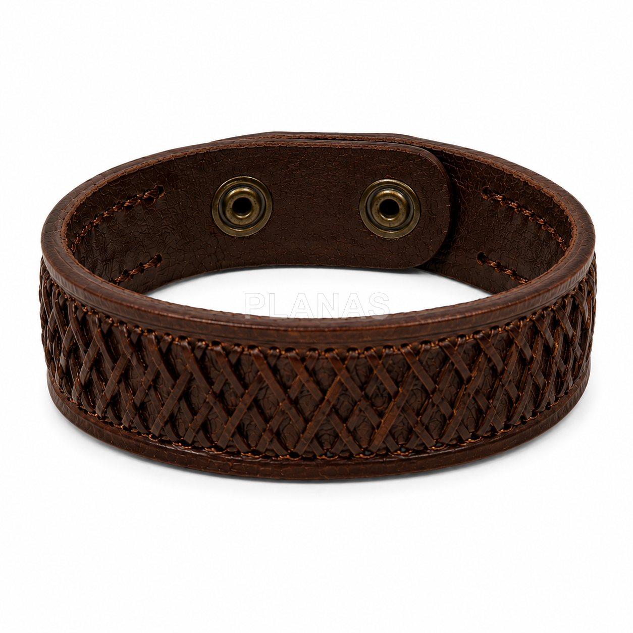 Pulsera de Piel, 20mm de ancho y trenzado.