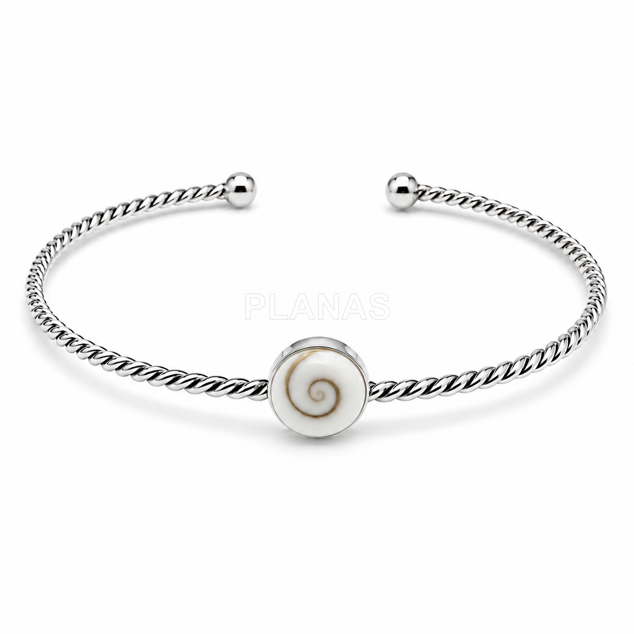 Pulsera rigida en plata de ley.  