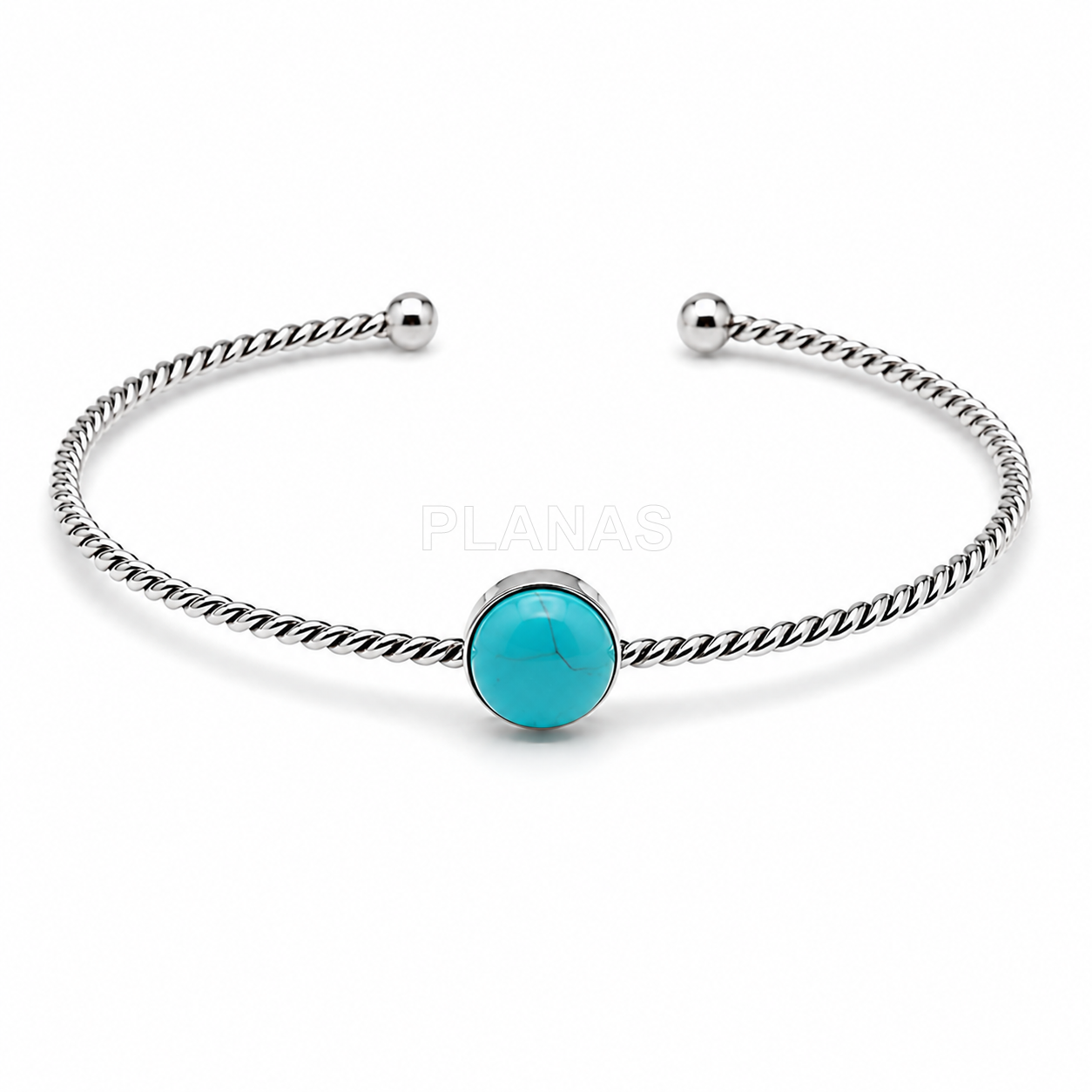 Pulsera rigida en plata de ley.  