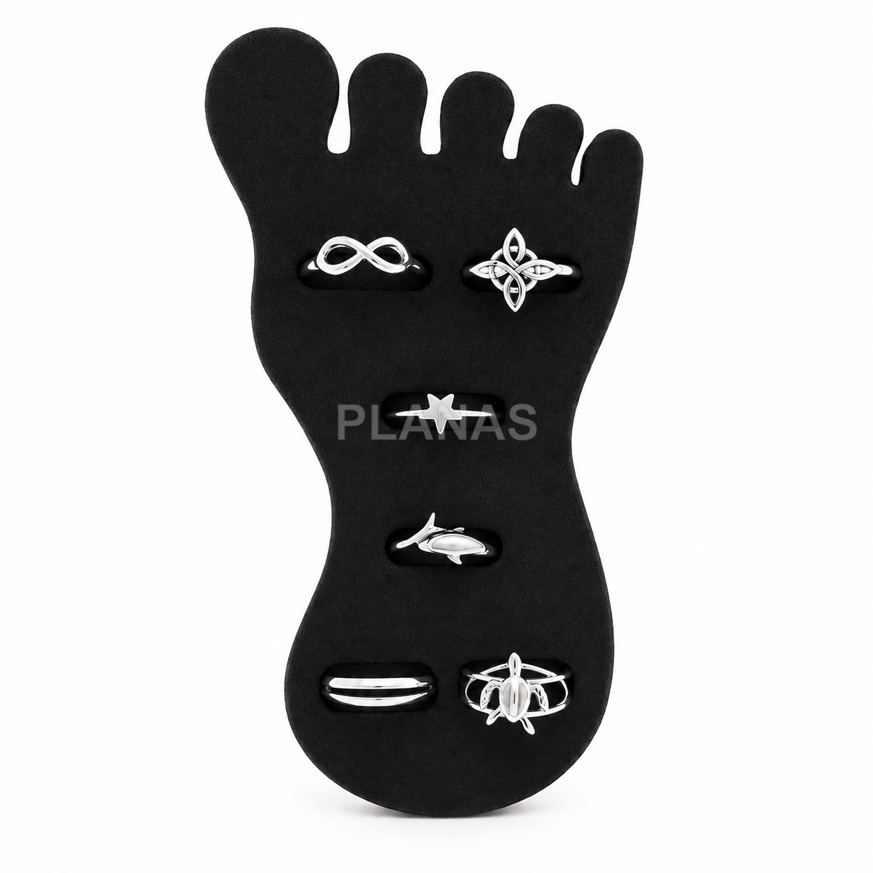 Pack de 6 anillos de pie o falange en Plata de Ley.