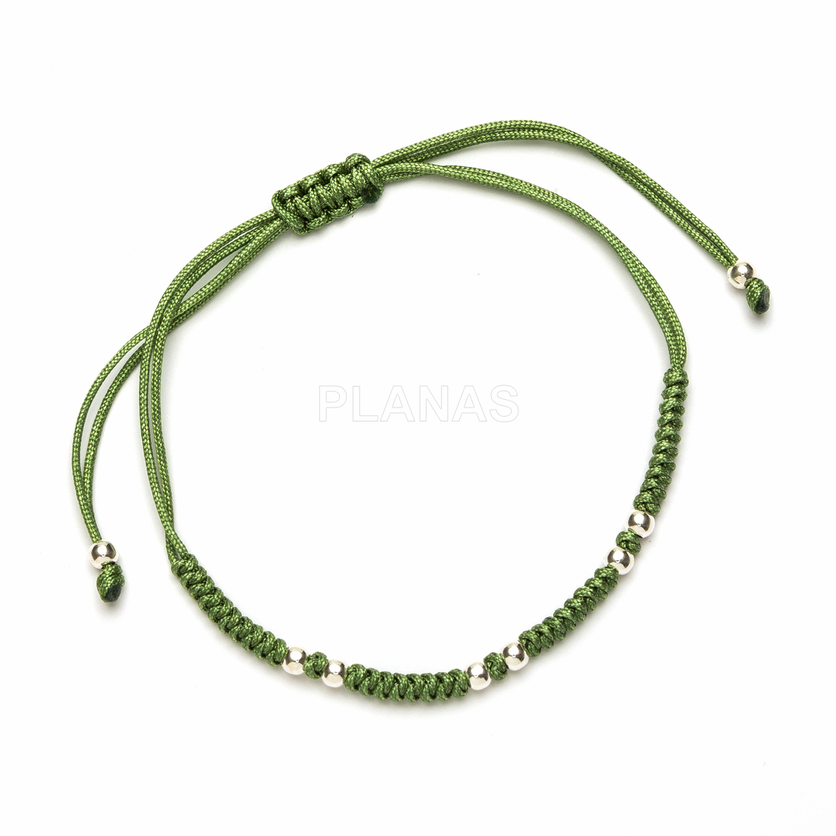 Pulseira de macramê em prata de lei. 