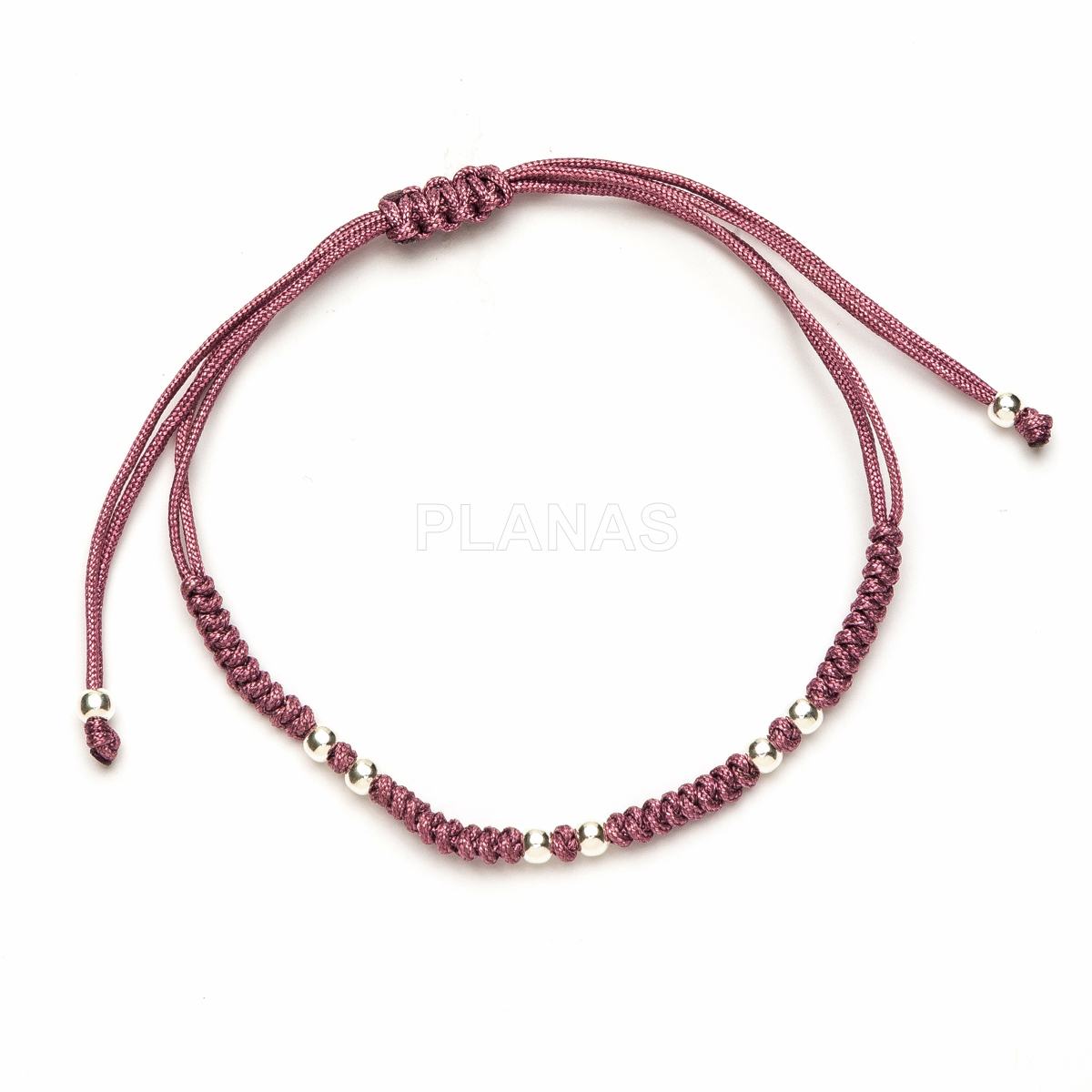 Pulseira de macramê em prata de lei. 