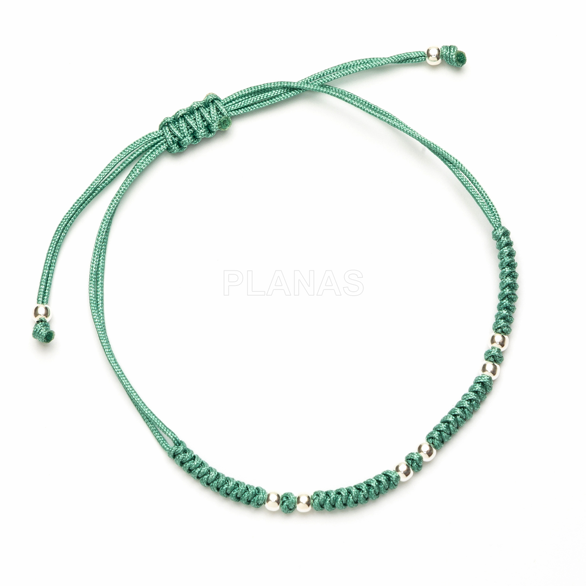 Pulseira de macramê em prata de lei. 