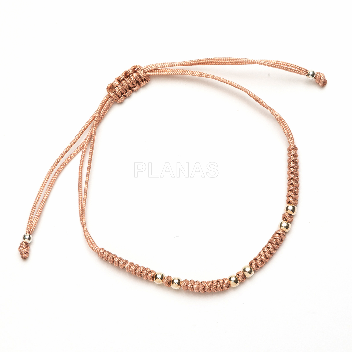 Pulseira de macramê em prata de lei. 