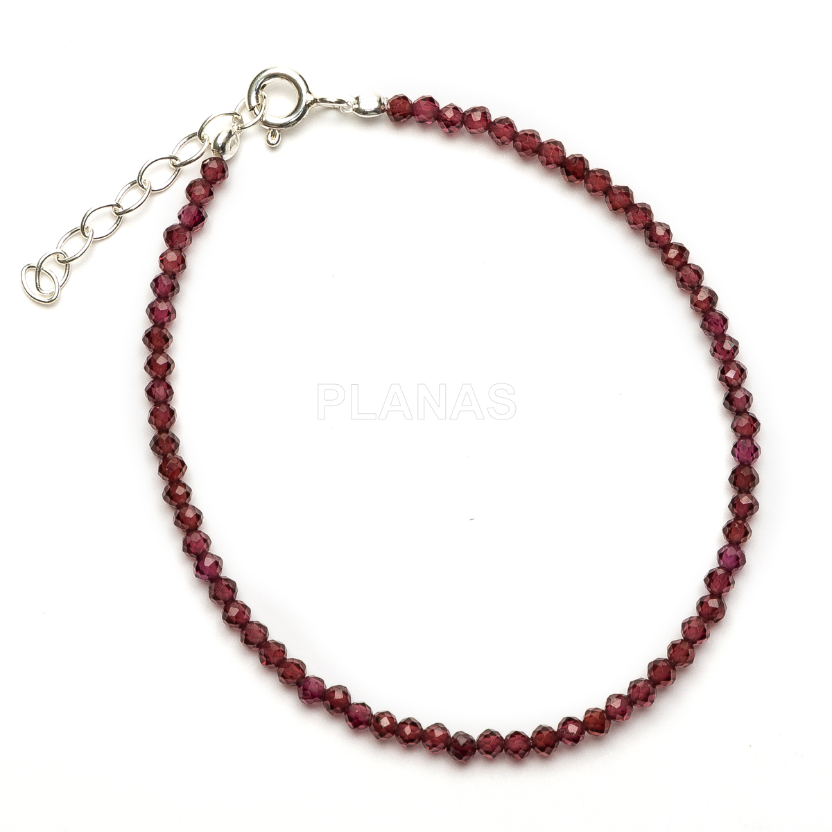 Pulseira de macramê em prata de lei com minerais. 