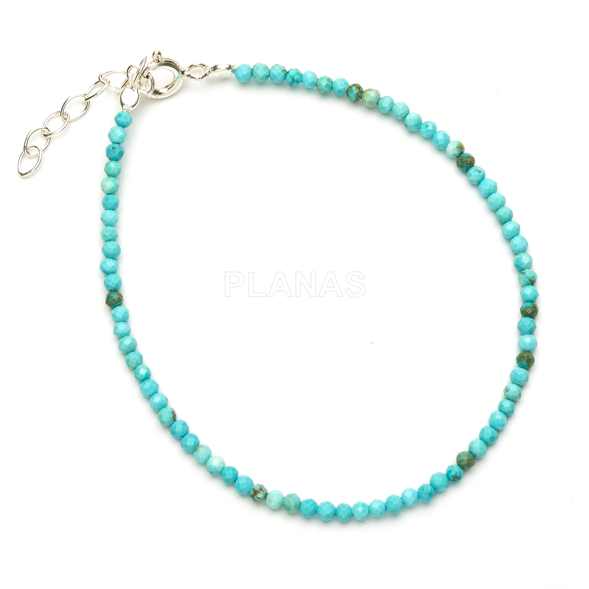 Pulseira de macramê em prata de lei com minerais. 