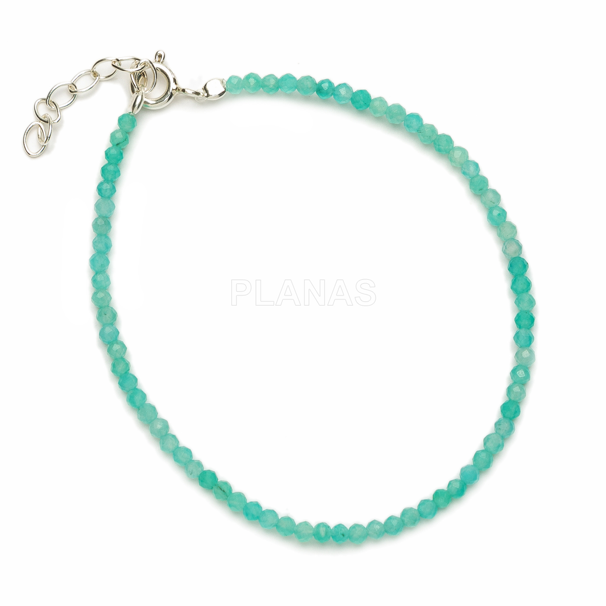Pulseira de macramê em prata de lei com minerais. 
