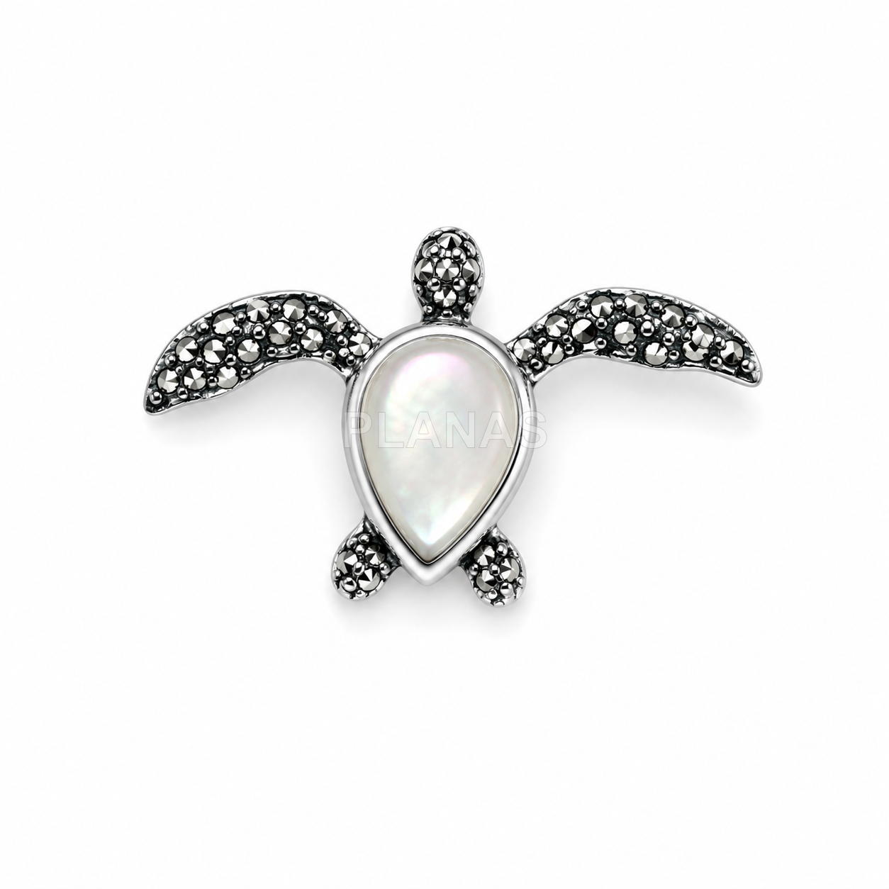Pingente de prata de lei. tartaruga.