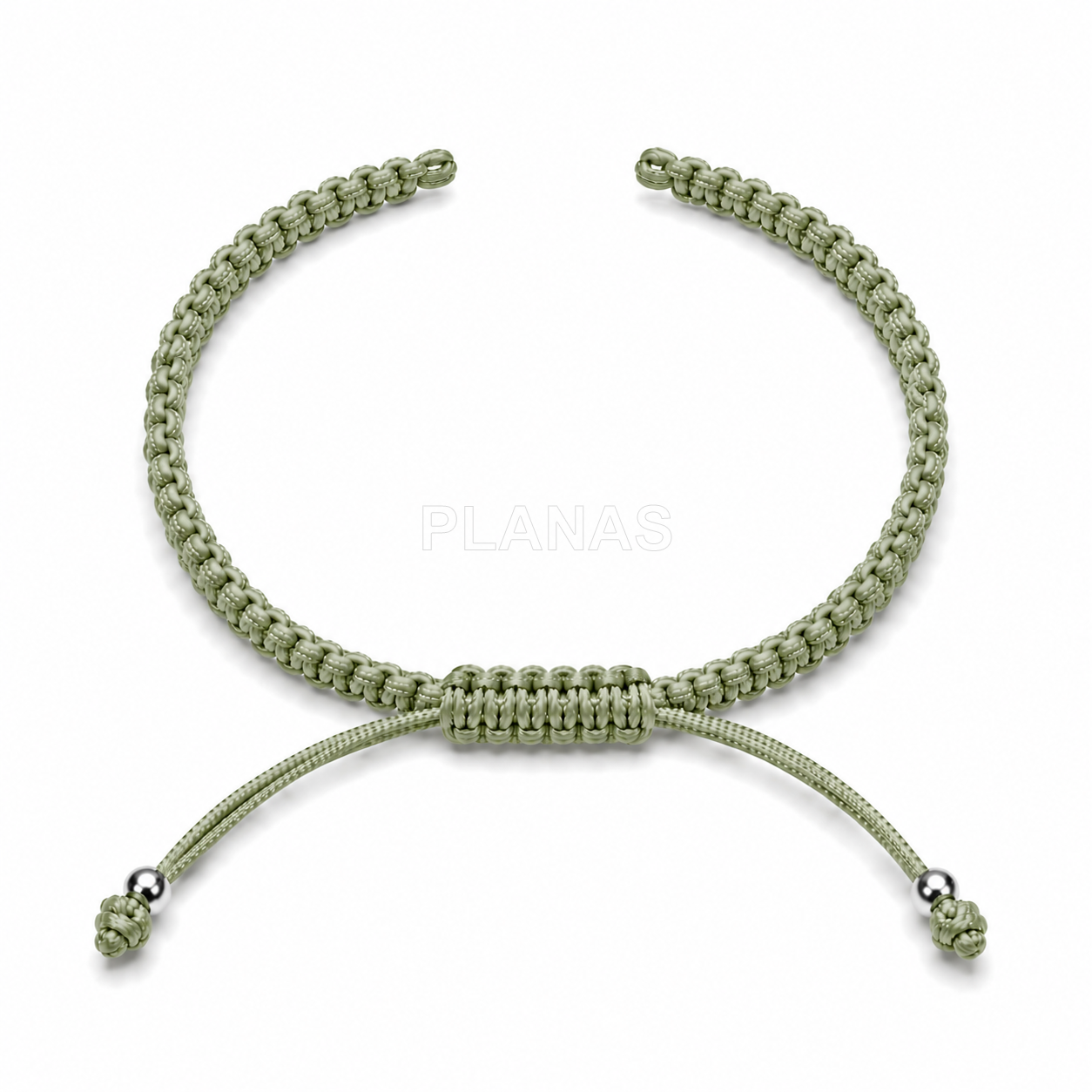 Pulseira de macramê para montar com contas de prata de lei.