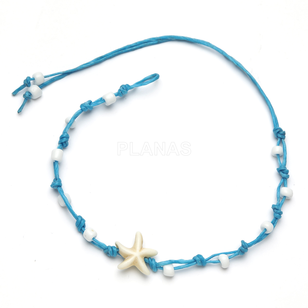 Pulseiras ou tornozeleiras com fio encerado resistente à água. estrela-do-mar.