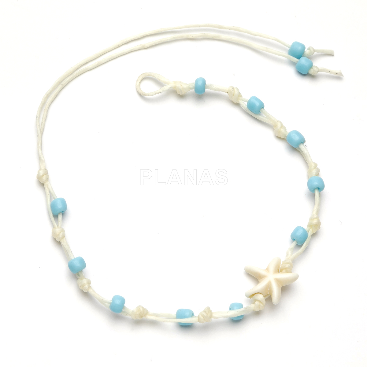 Pulseiras ou tornozeleiras com fio encerado resistente à água. estrela-do-mar.