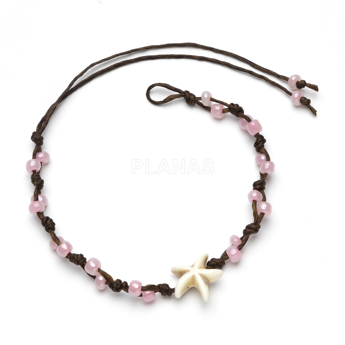 Pulseiras ou tornozeleiras com fio encerado resistente à água. estrela-do-mar.