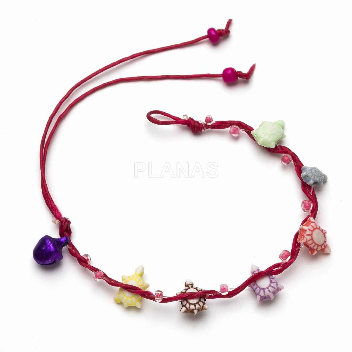 Pulsera infantil con hilo encerado resistente al agua. 