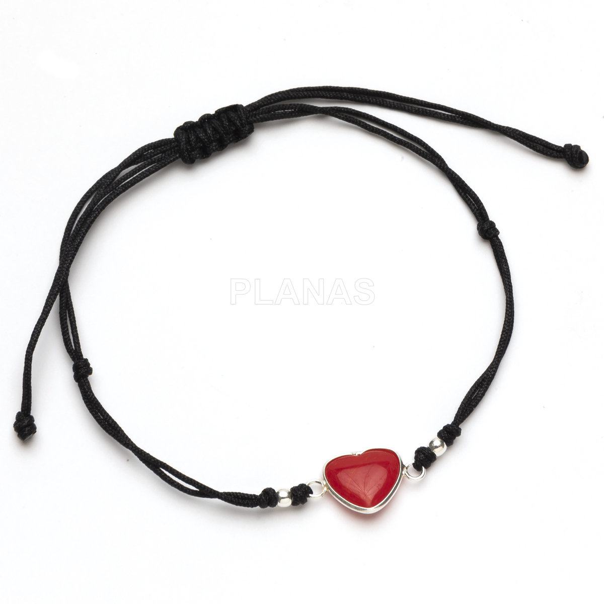 Pulseira de macramê em prata de lei.  