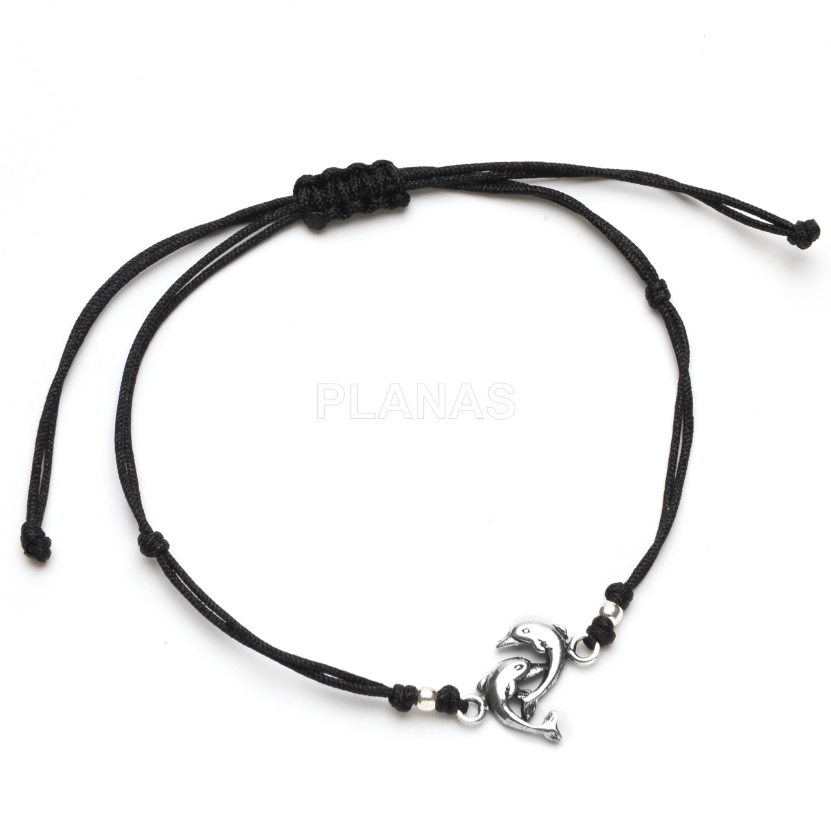 Pulseira de macramê em prata de lei.  
