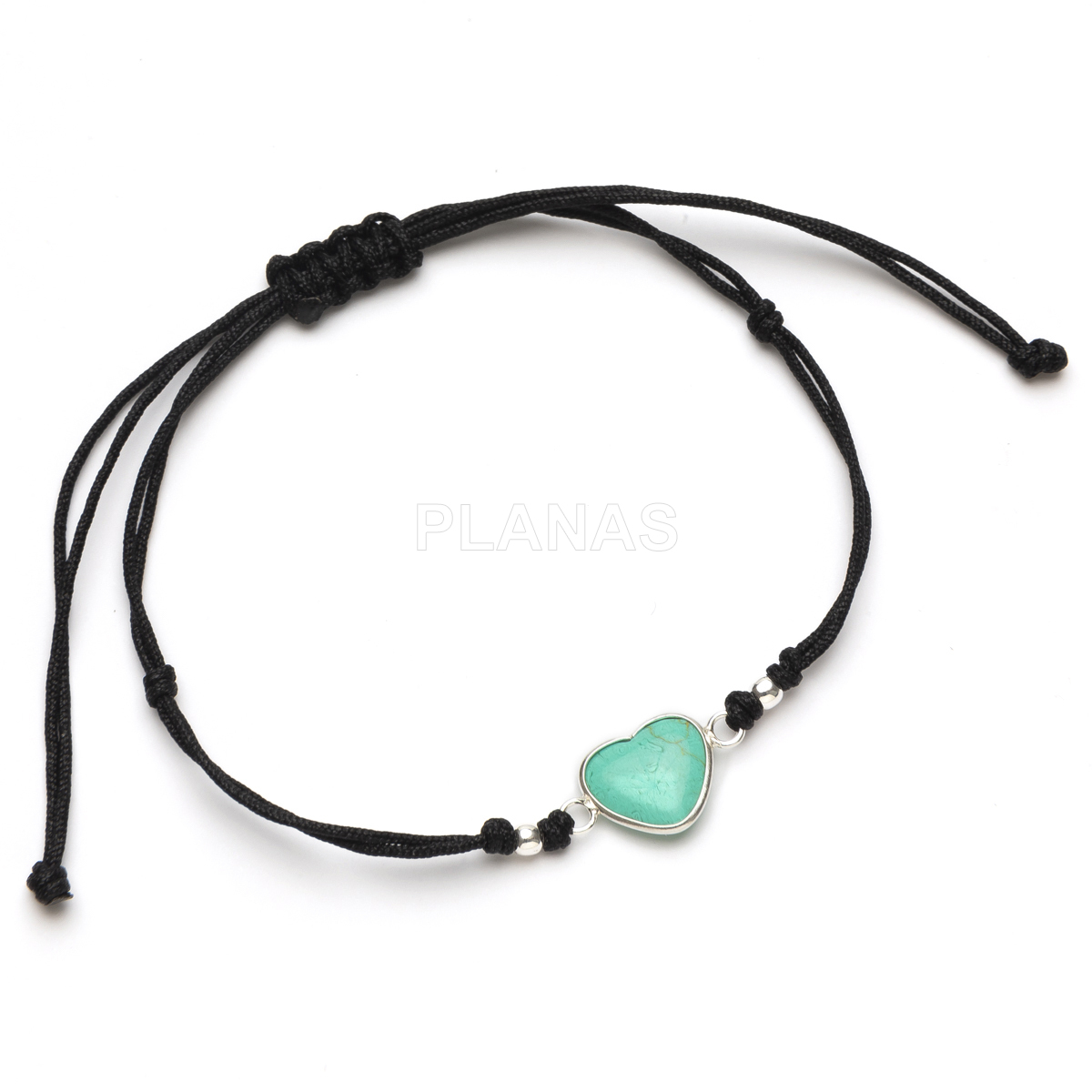 Pulseira de macramê em prata de lei.  