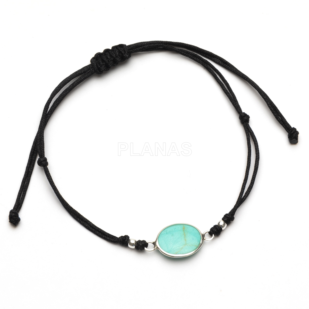 Pulsera macramé en Plata de ley.  