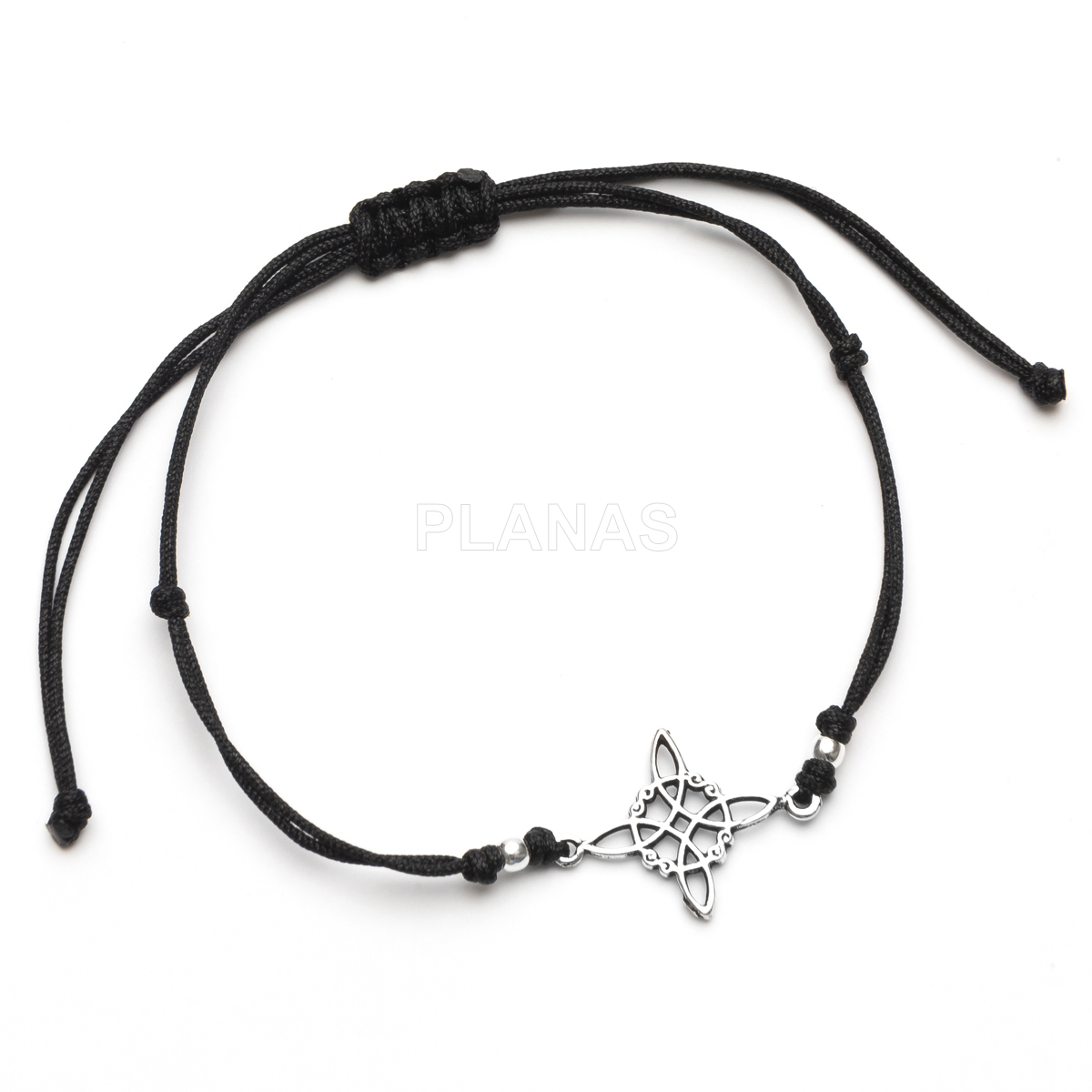 Pulsera macramé en Plata de ley.  