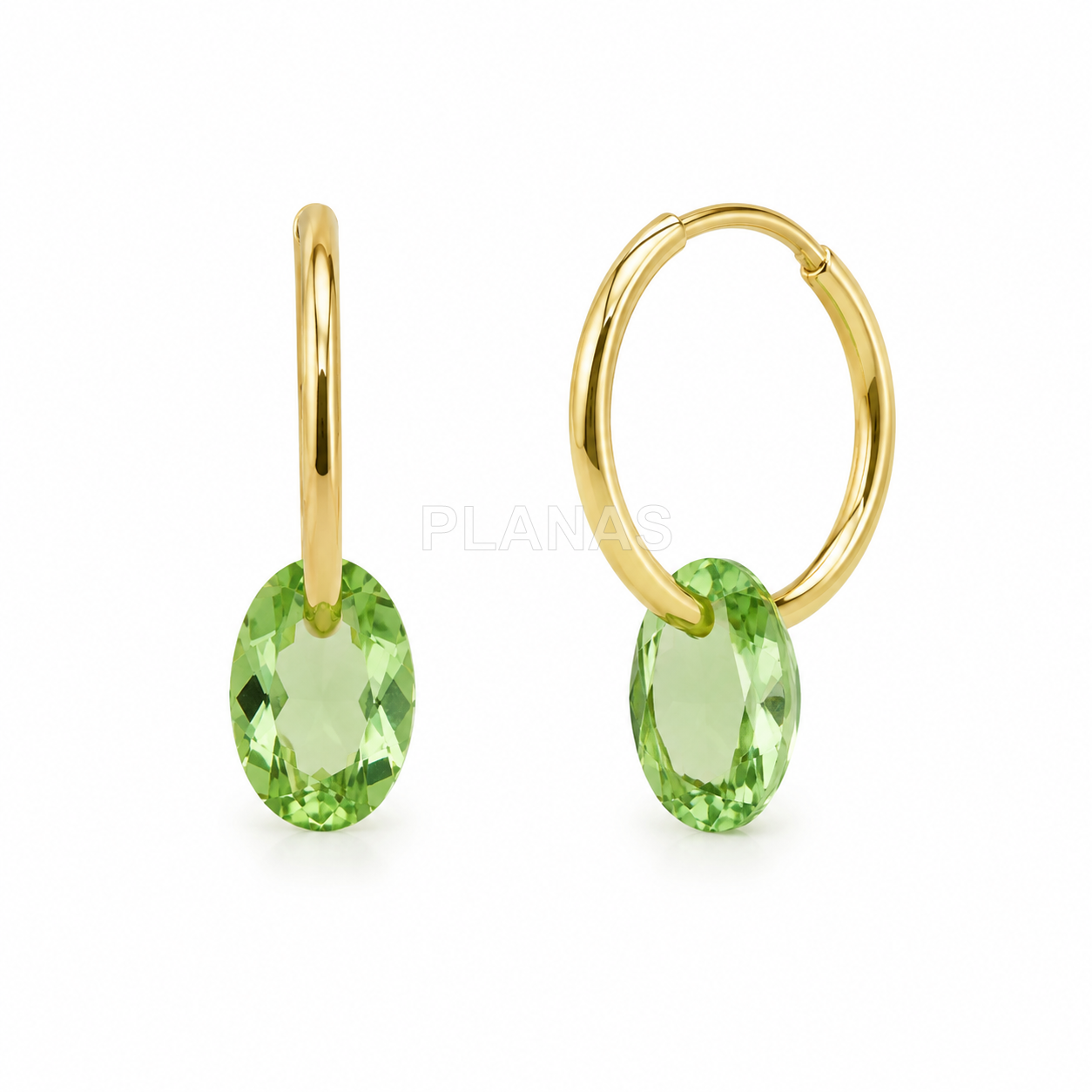 Pendientes en Plata de ley y Baño Oro con Componente Swarovski. 