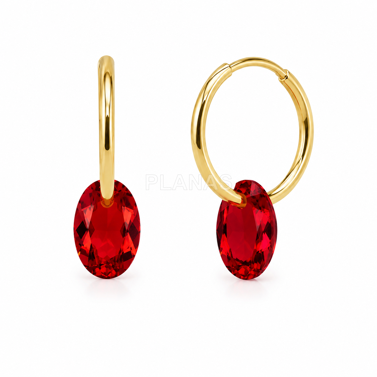 Pendientes en Plata de ley y Baño Oro con Componente Swarovski. 