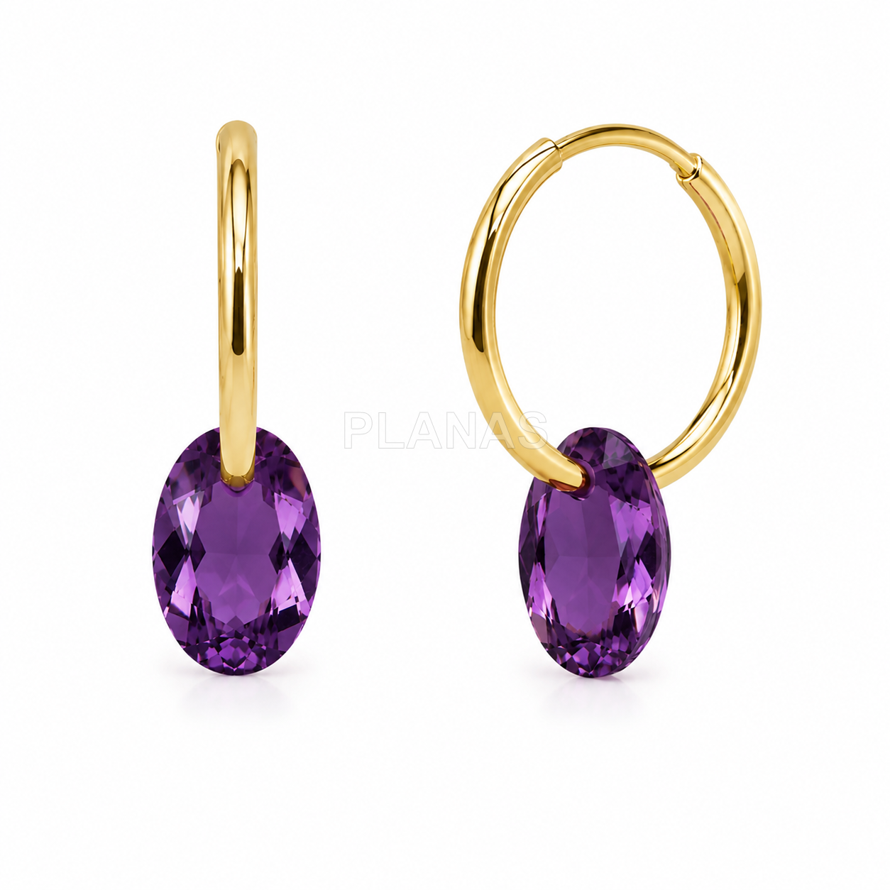 Pendientes en Plata de ley y Baño Oro con Componente Swarovski. 