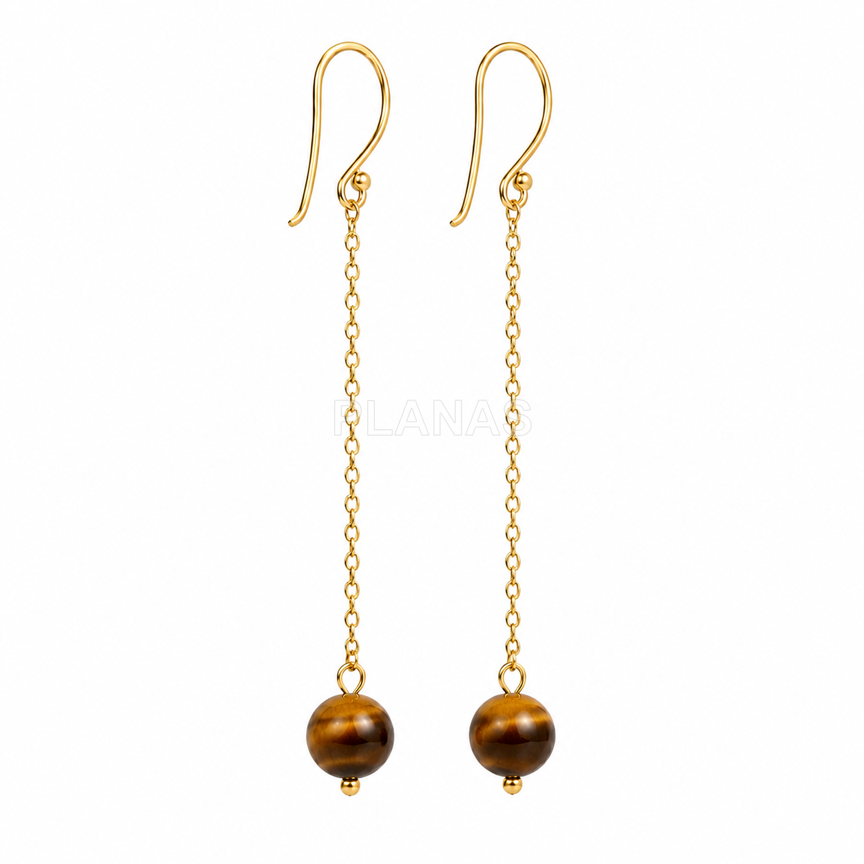 Brincos em prata de lei com banho de ouro e pedra mineral.