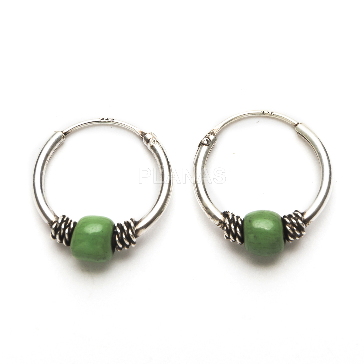 Aros en Plata de ley y esmalte. 