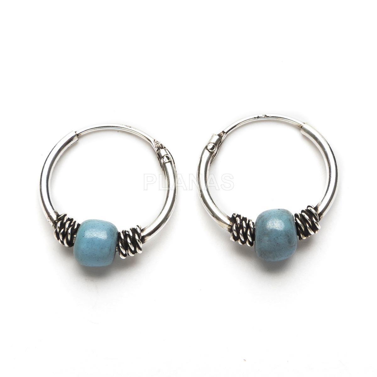 Aros en Plata de ley y esmalte. 