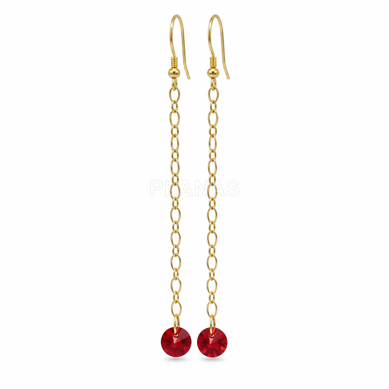 Conjunto de brincos e colar em prata de lei e banhado a ouro com componente swarovski.