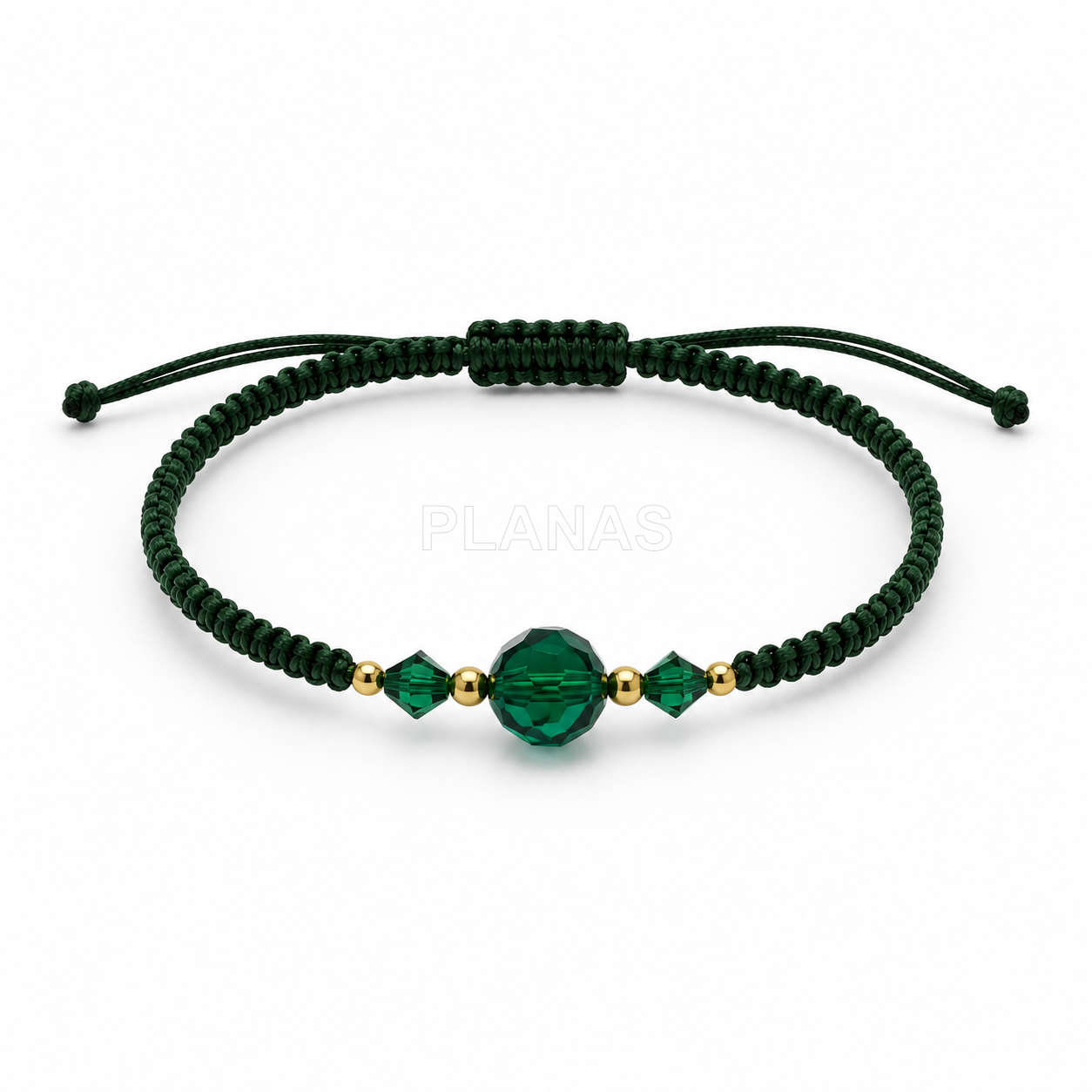 Pulseira de macramê em prata de lei e banhada a ouro com contas tupi e swarovski.