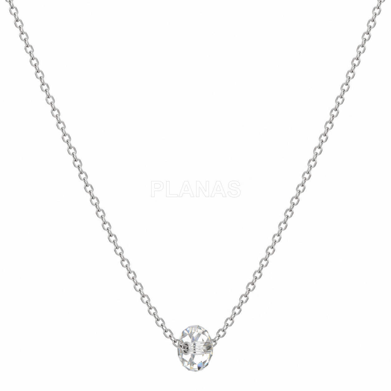 Collar en Plata de ley con componente Swarovski.