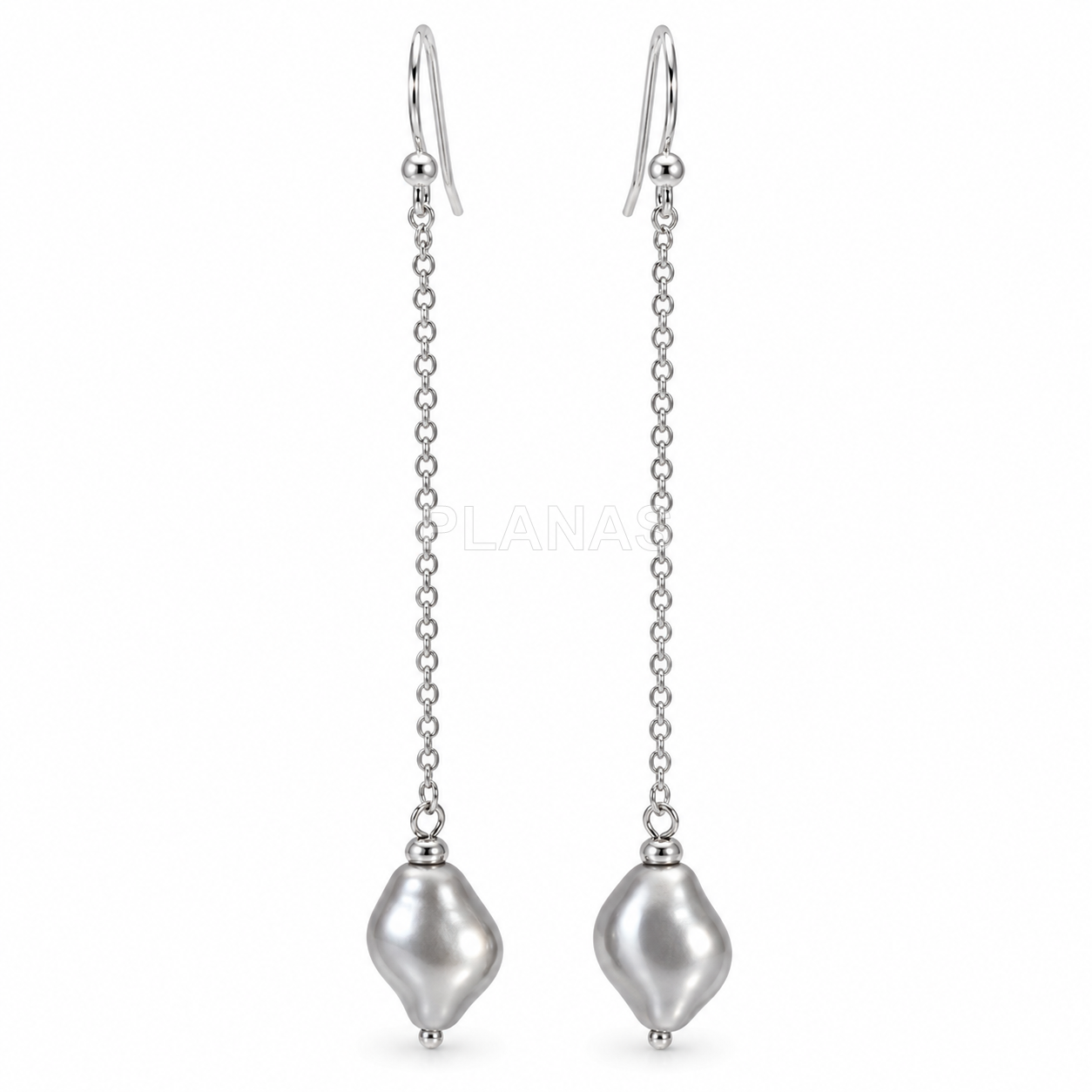 Pendientes en Plata de ley y perlas Componentes Swarovski. 