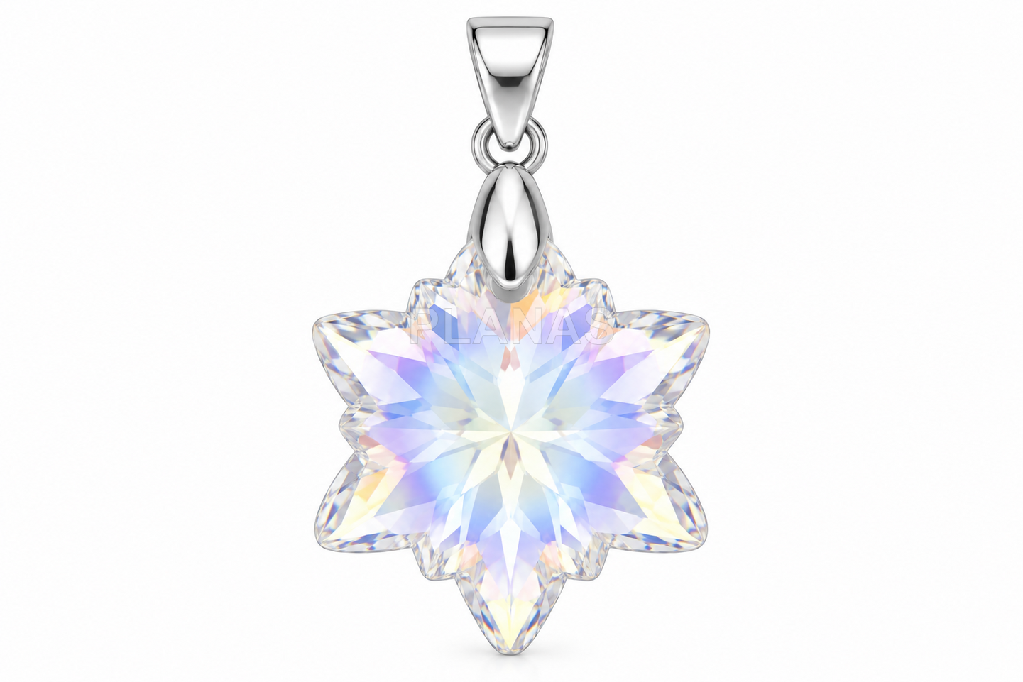 Colgante en Plata de ley con Componente Swarovski. EDELWEISS.
