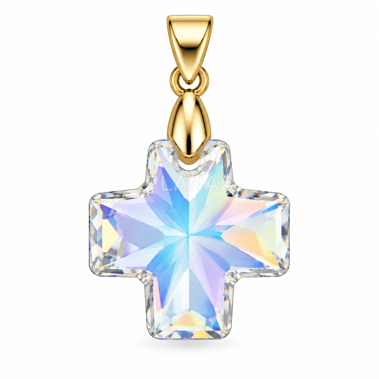 Colgante en Plata de ley con Componente Swarovski. CRUZ.