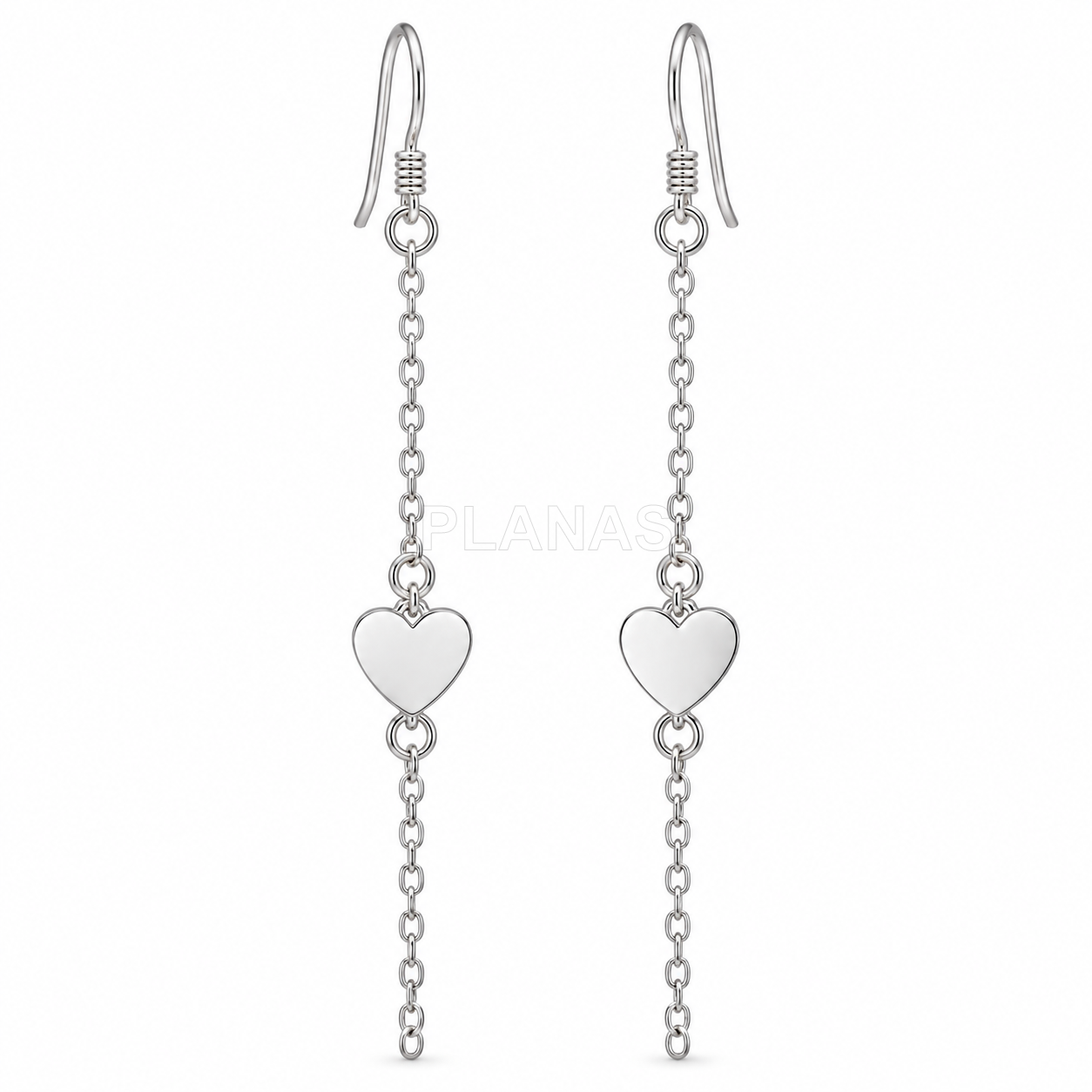 Pendientes en Plata de ley. CORAZON.
