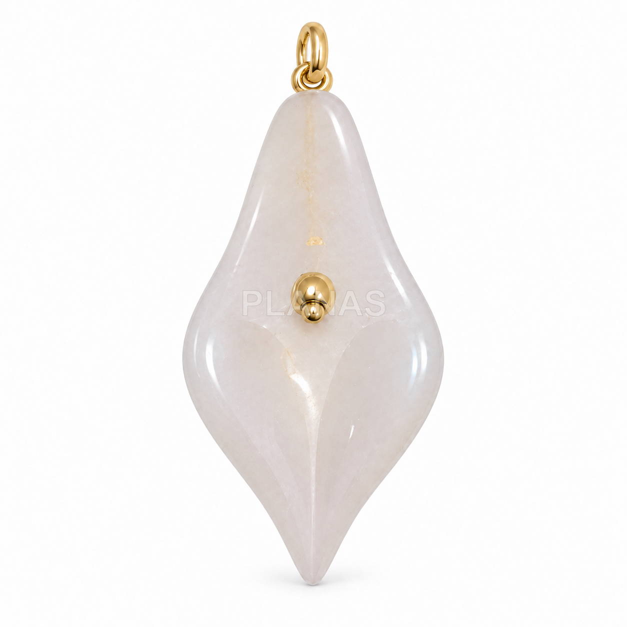 Conjunto de pingente e brincos em prata de lei com banho de ouro e quartzo. lily.  